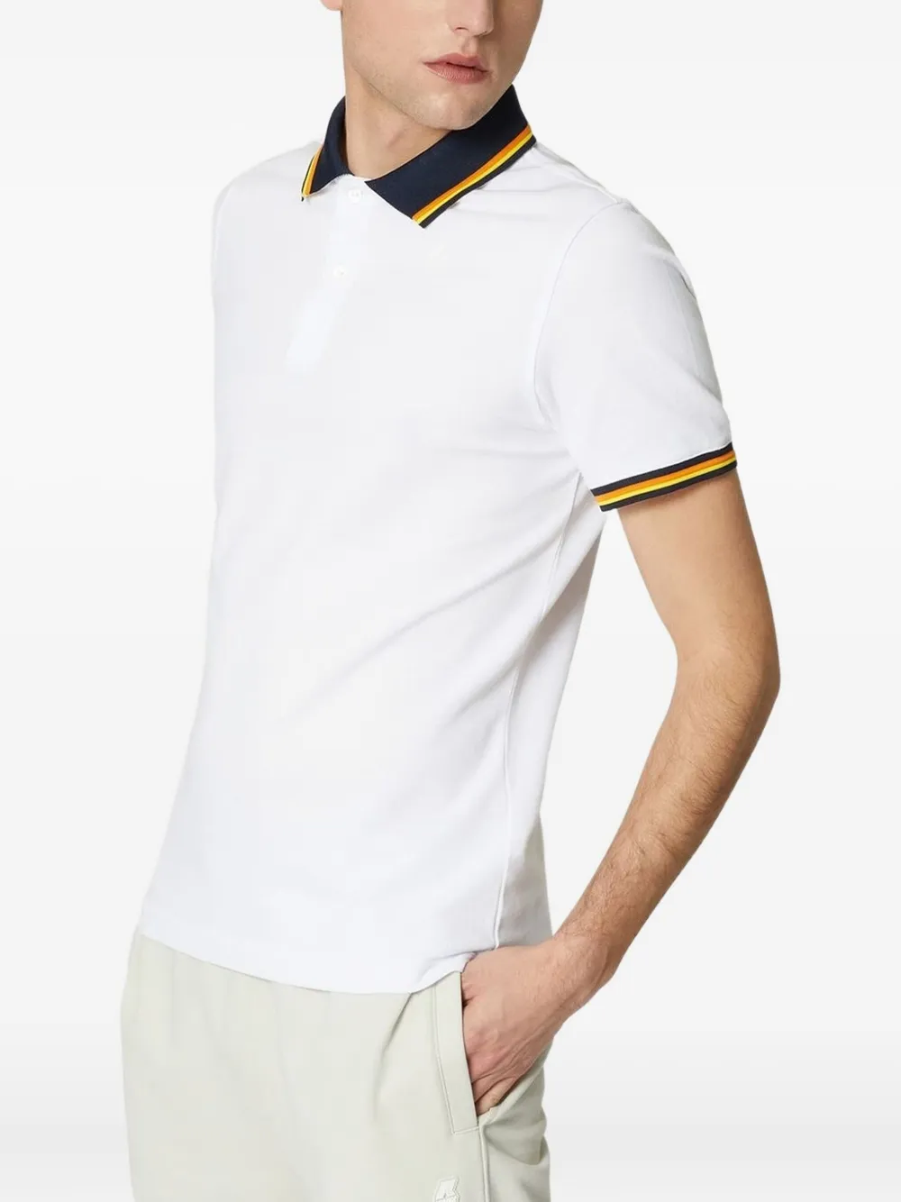 K-Way Vince poloshirt met strepen bij de kraag Wit