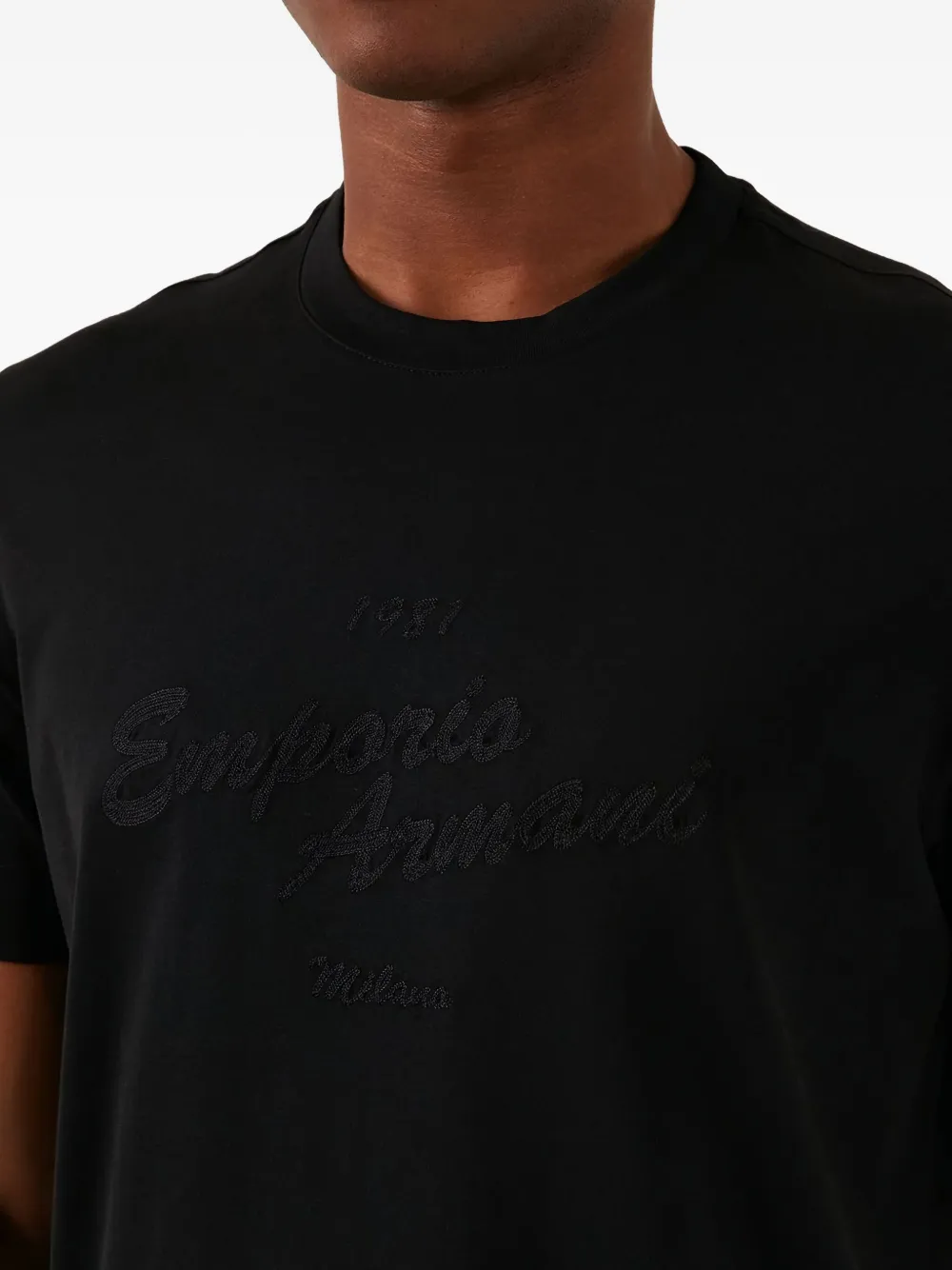 Emporio Armani T-shirt met geborduurd logo Zwart