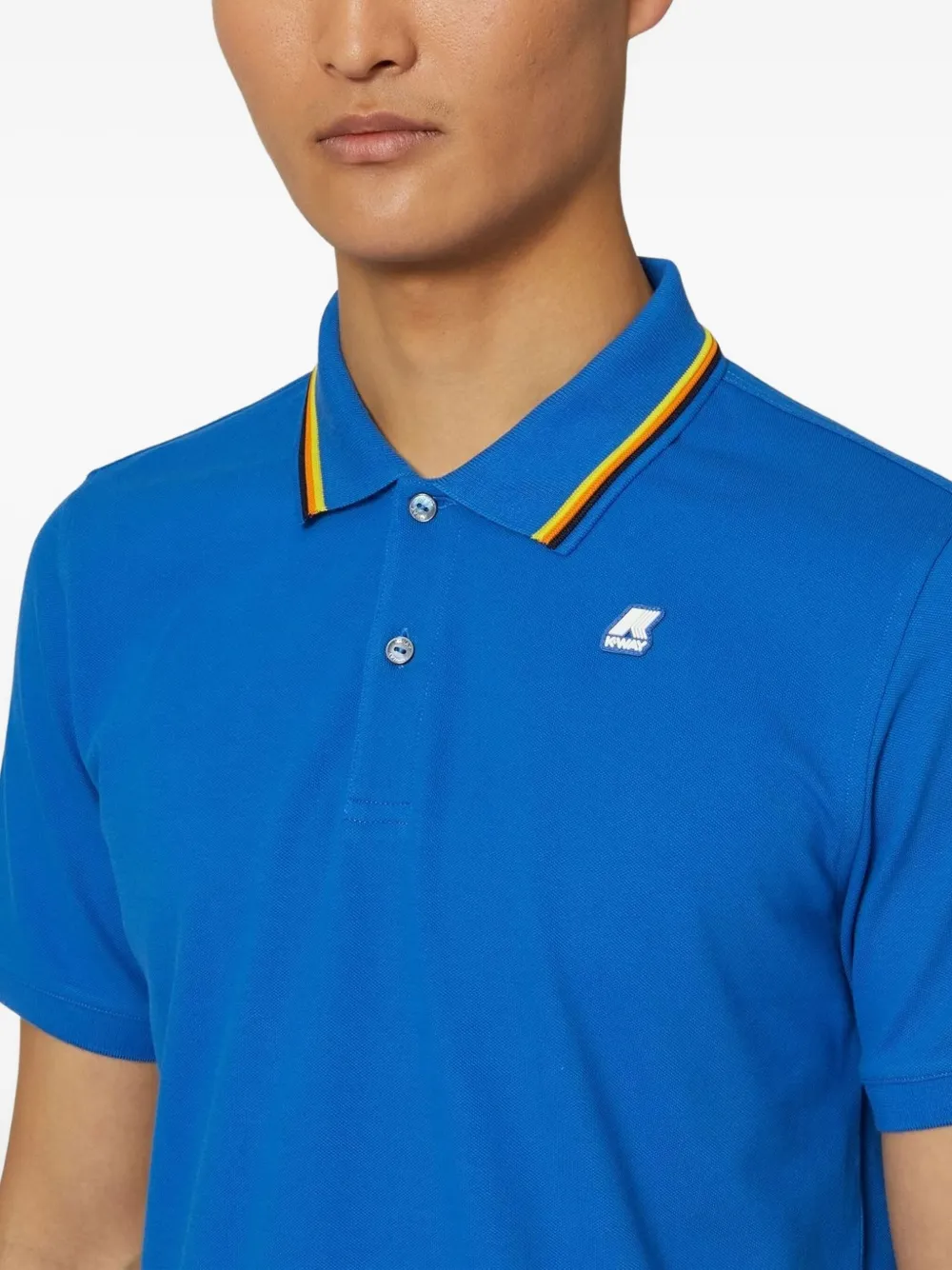 K-Way Jud poloshirt met gestreepte kraag Blauw