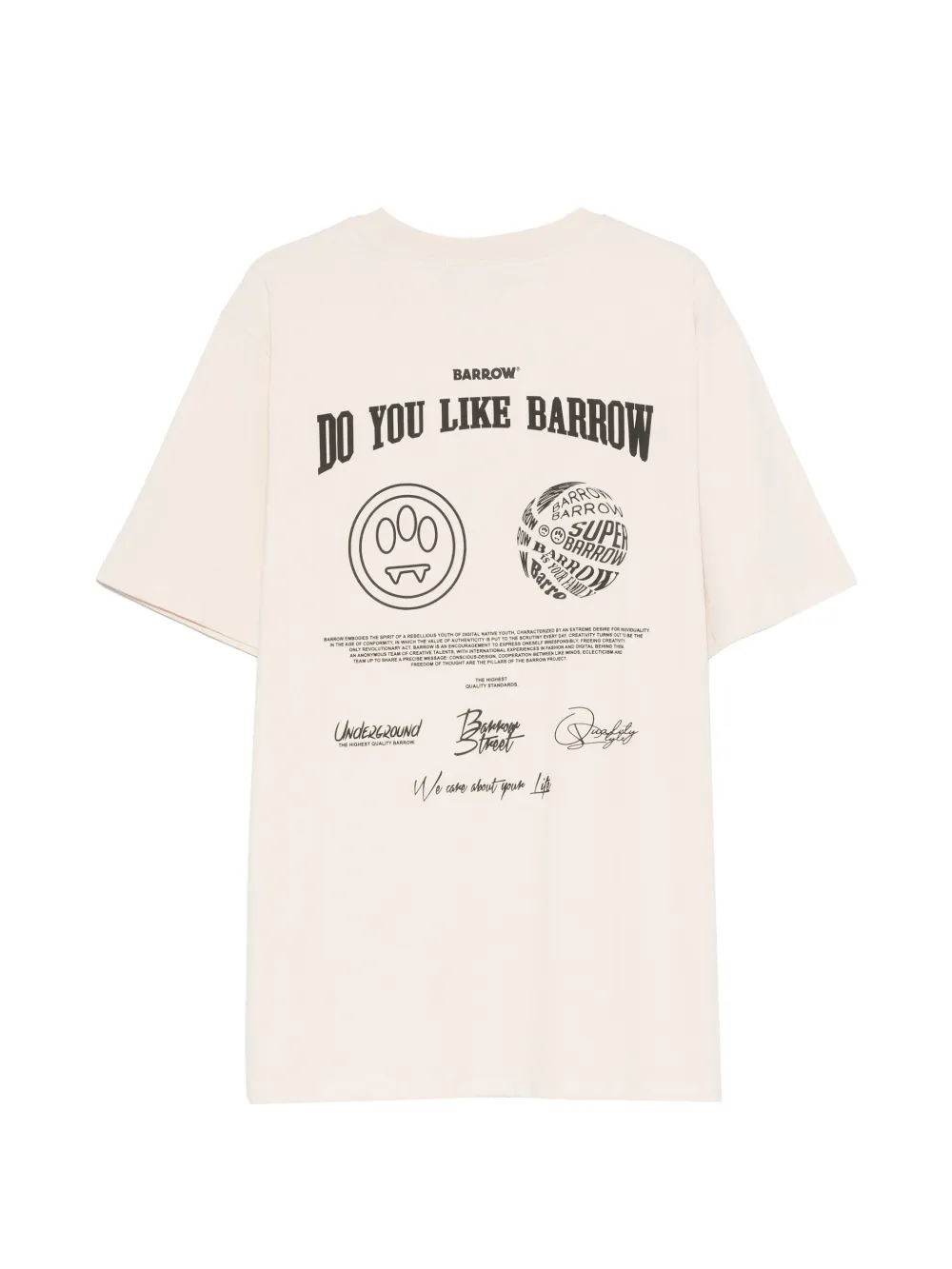 BARROW T-shirt met logoprint Beige