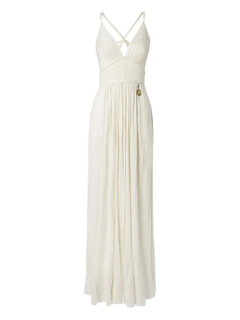 Elisabetta Franchi cross-back gathered party dress