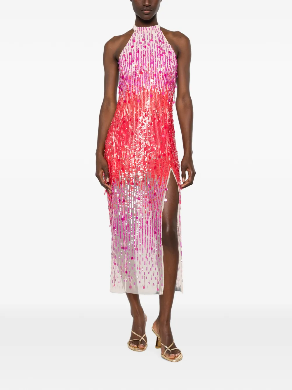 SIMONA CORSELLINI Midi-jurk met pailletten Roze