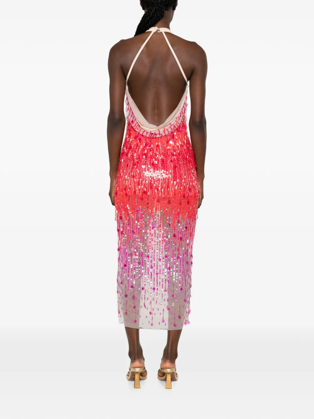 SIMONA CORSELLINI Midi-jurk met pailletten Roze