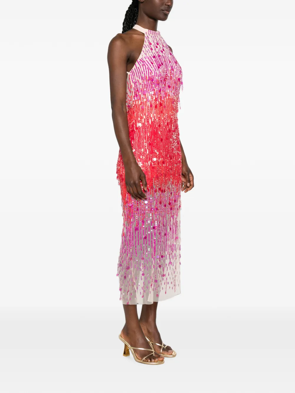 SIMONA CORSELLINI Midi-jurk met pailletten Roze