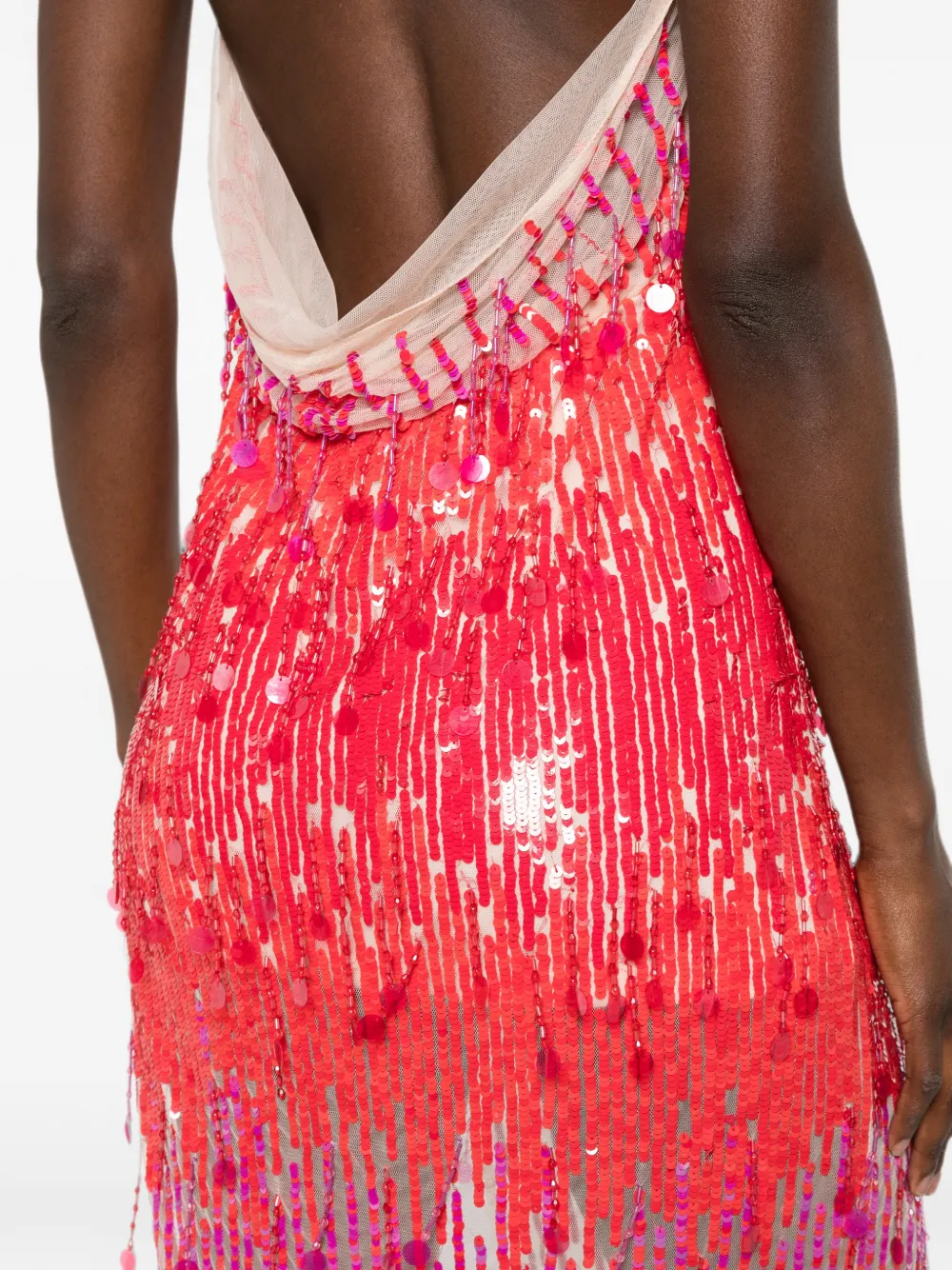 SIMONA CORSELLINI Midi-jurk met pailletten Roze