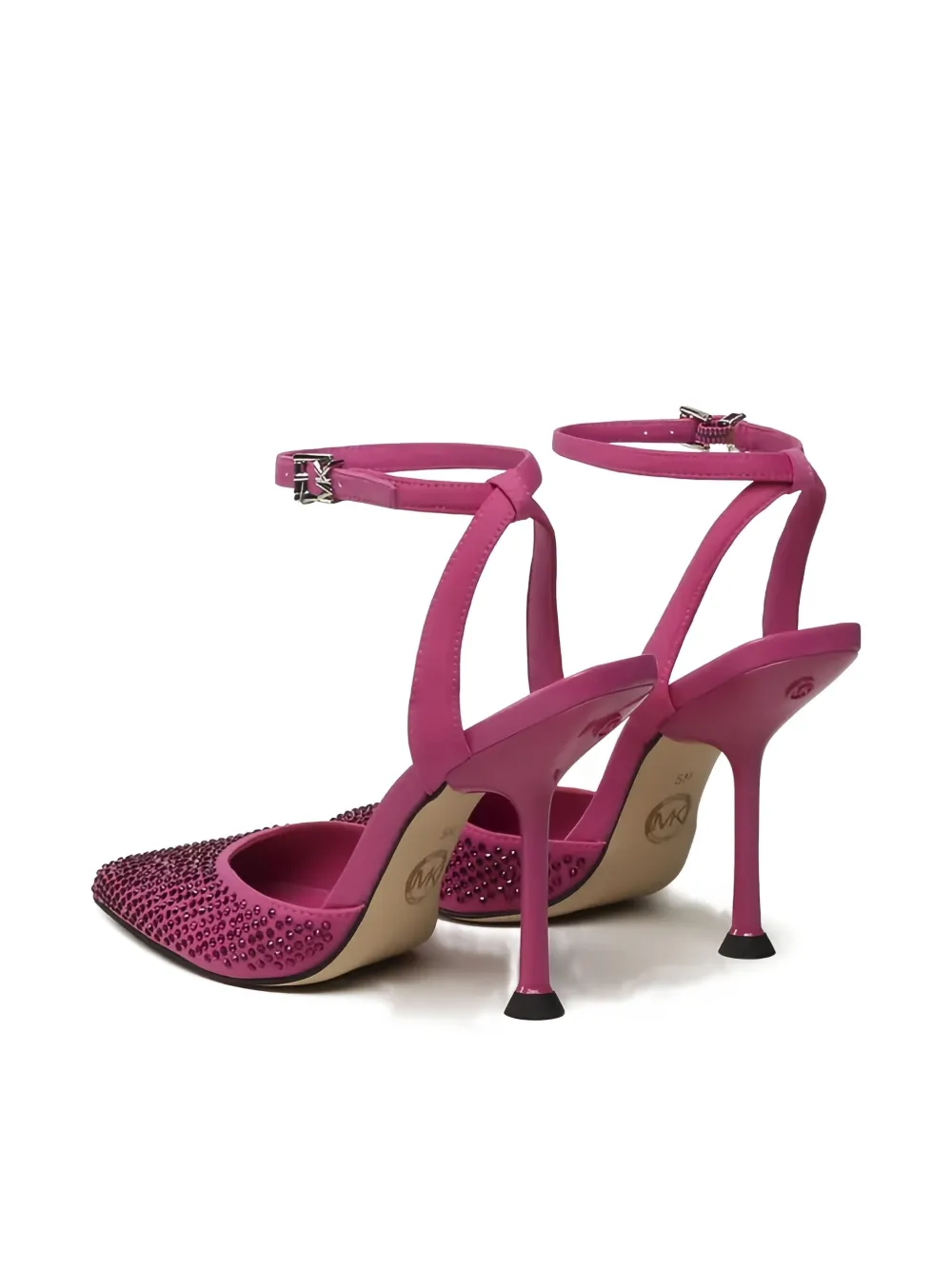 Michael Kors Crystal-embellished Pointed-toe Sandals In Pink