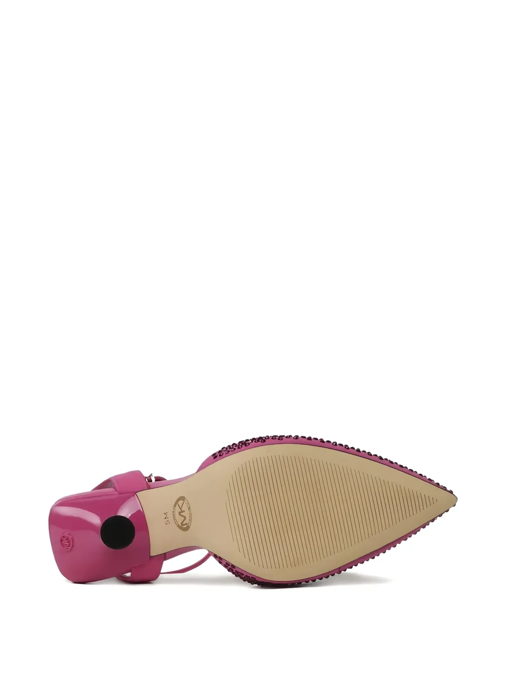 Michael Kors Crystal-embellished Pointed-toe Sandals In Pink
