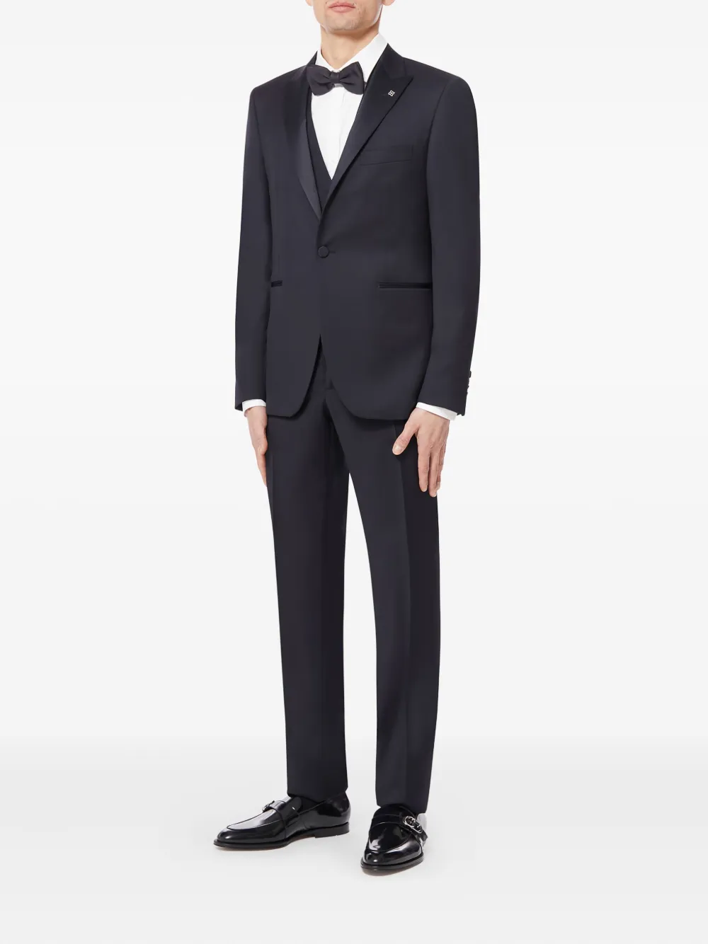 Tagliatore satin-lapel suit Blauw