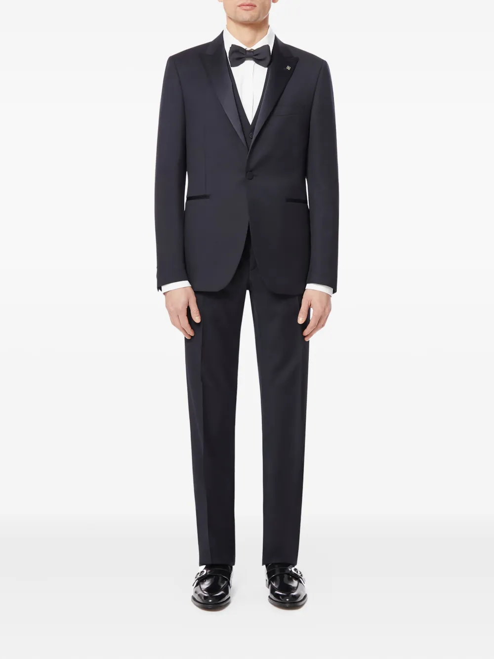 Tagliatore satin-lapel suit Blauw