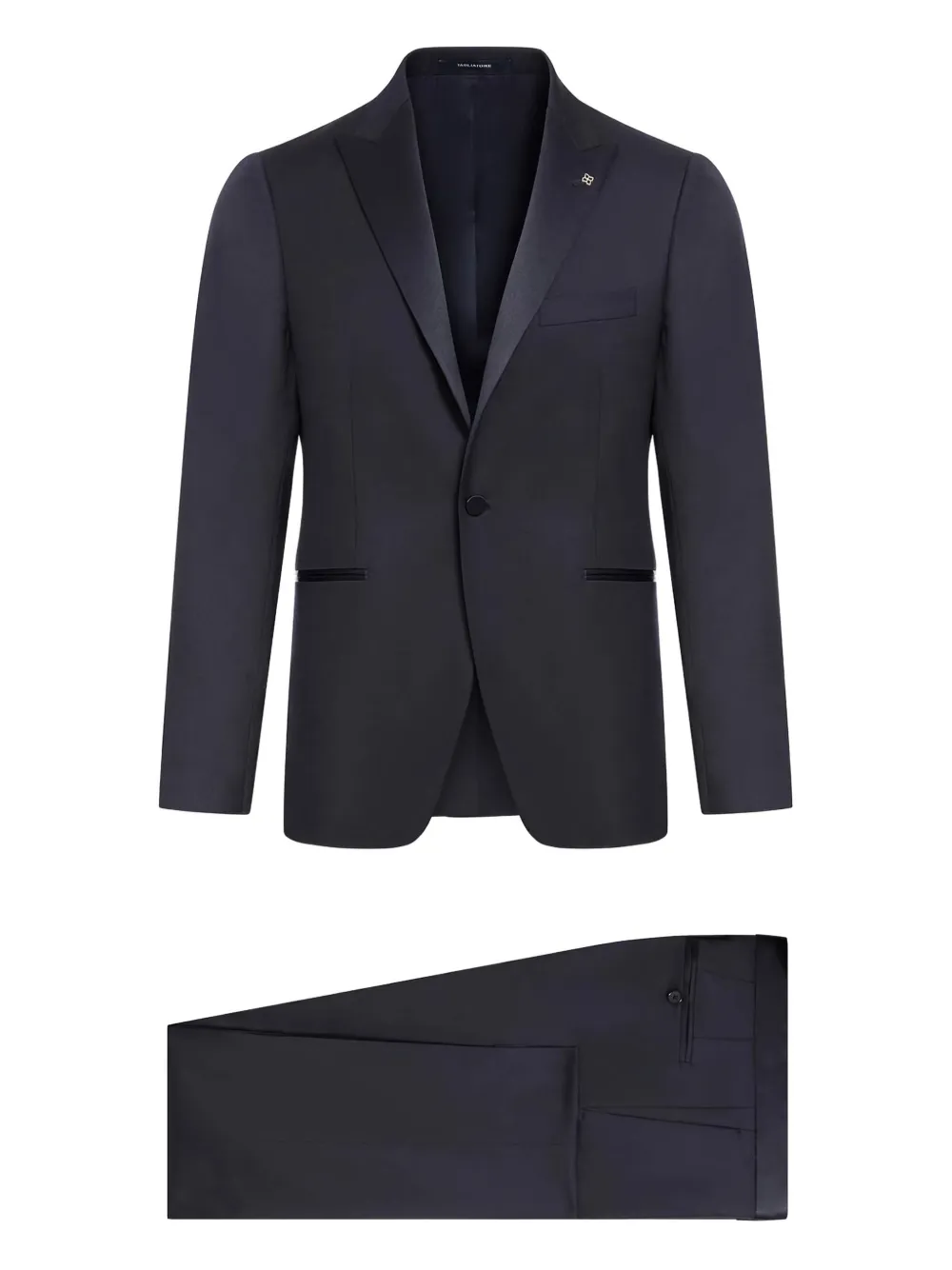 Tagliatore satin-lapel suit Blauw