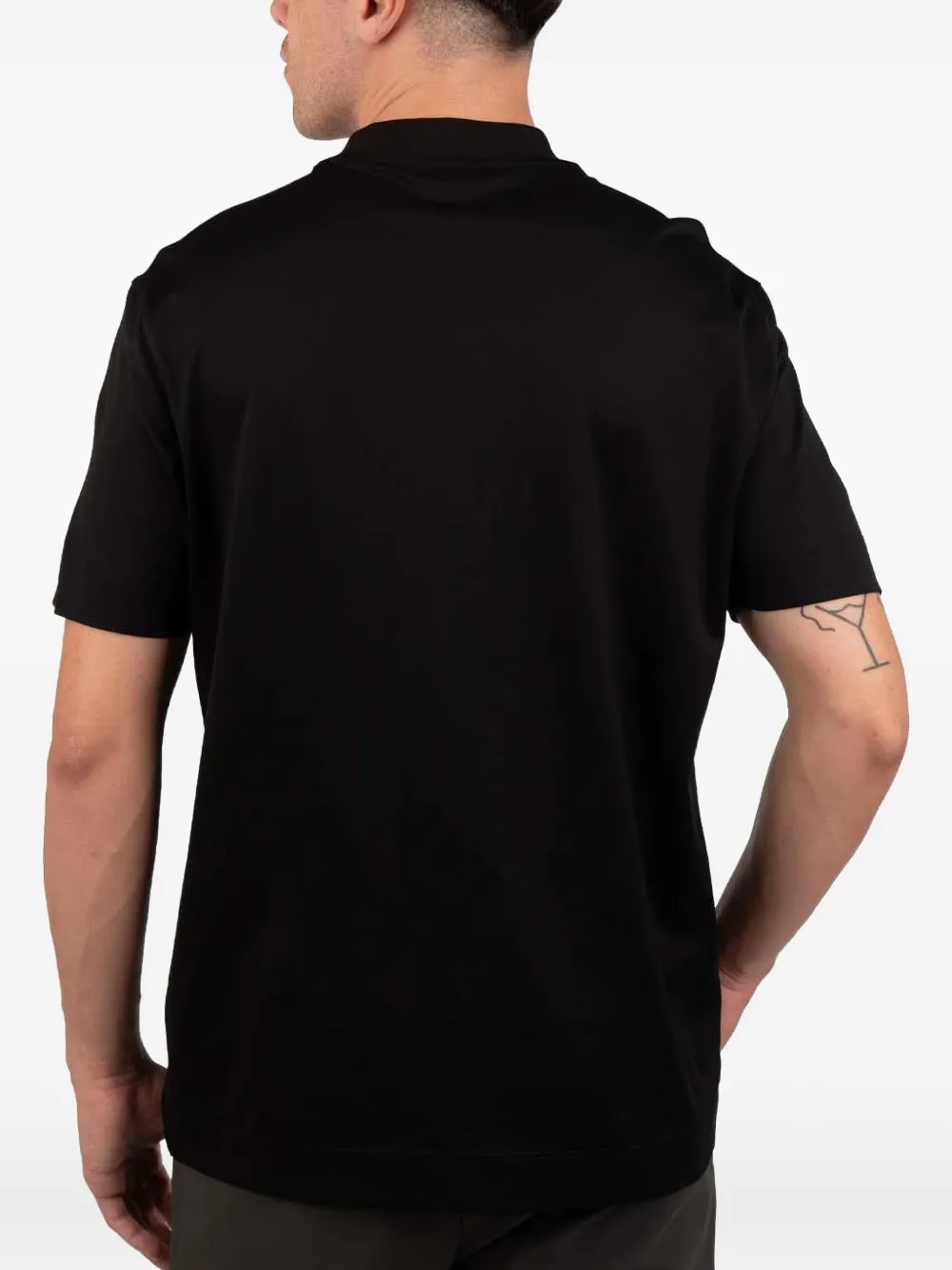 Emporio Armani embossed logo t-shirt Zwart