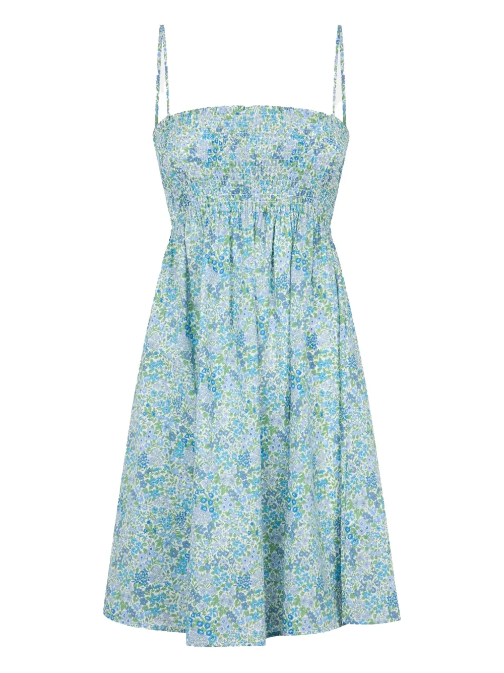 MC2 Saint Barth Hawa floral-print smocked dress Blauw