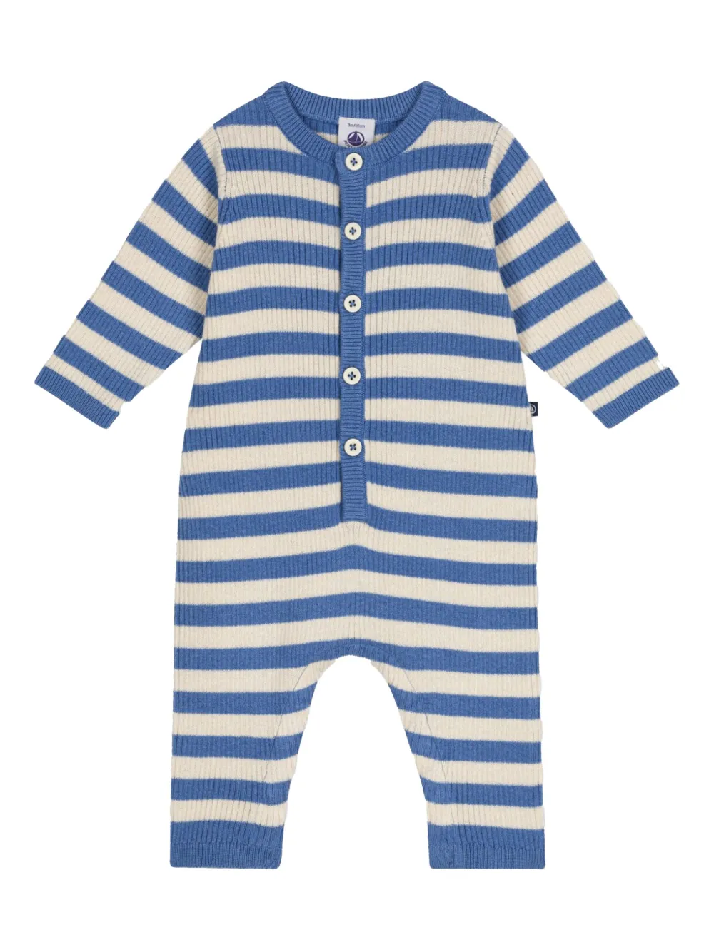 Petit Bateau Gestreept jumpsuit met knoopsluiting Blauw