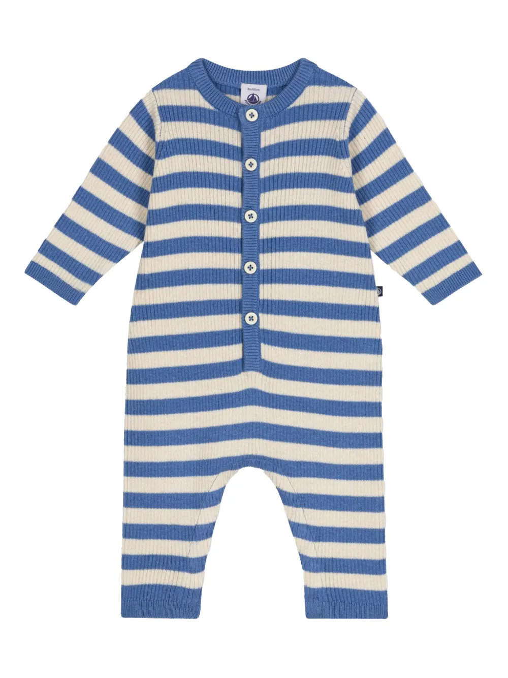 Petit Bateau Gestreept jumpsuit met knoopsluiting Blauw