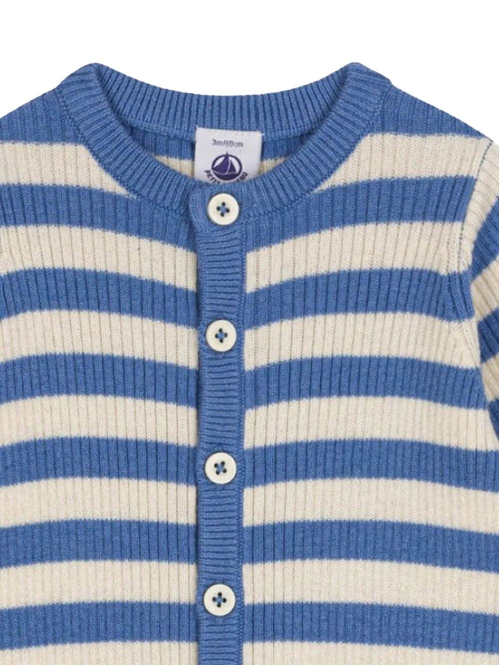 Petit Bateau Gestreept jumpsuit met knoopsluiting - Blauw