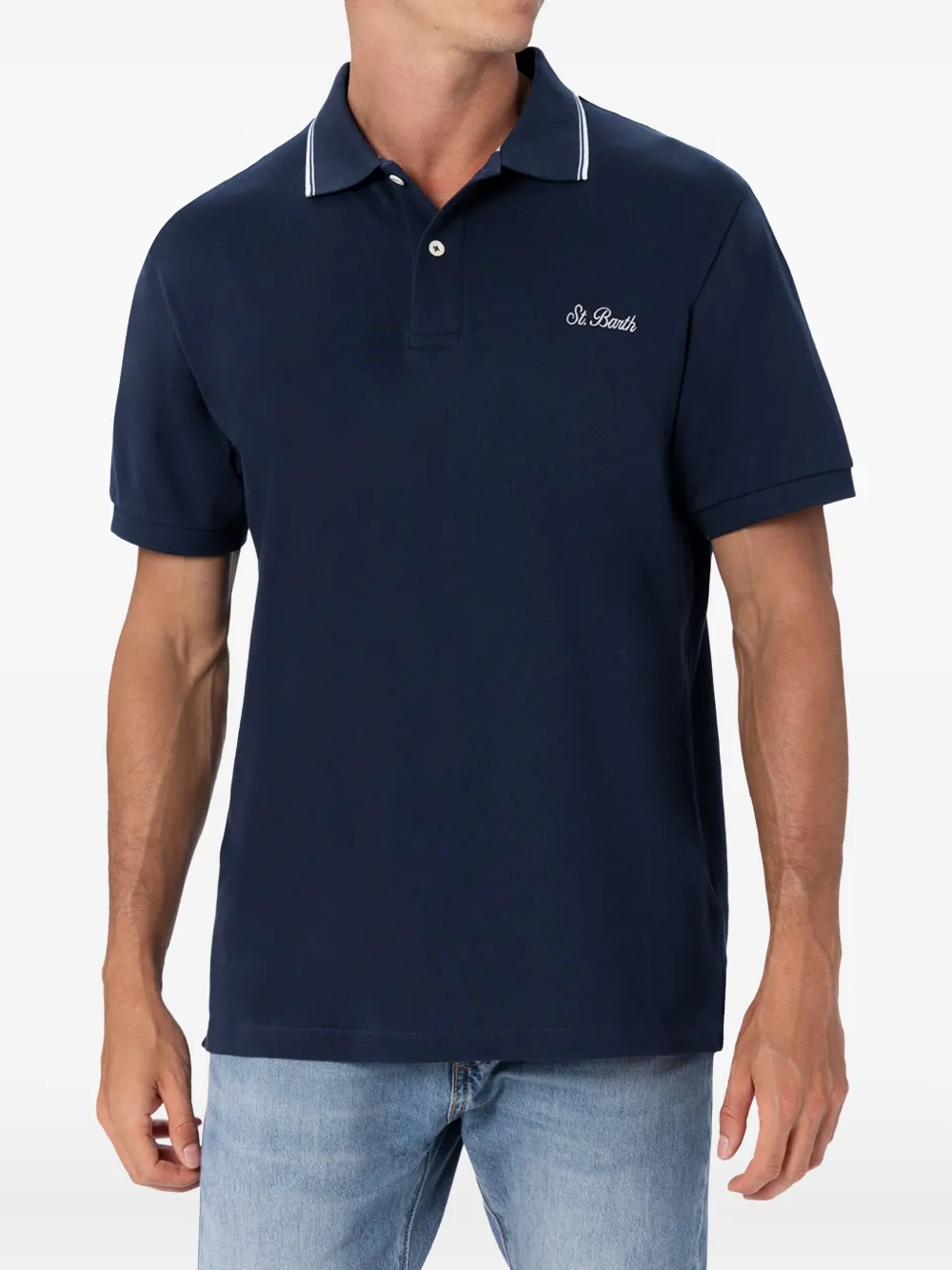 MC2 Saint Barth tipped polo shirt Blauw