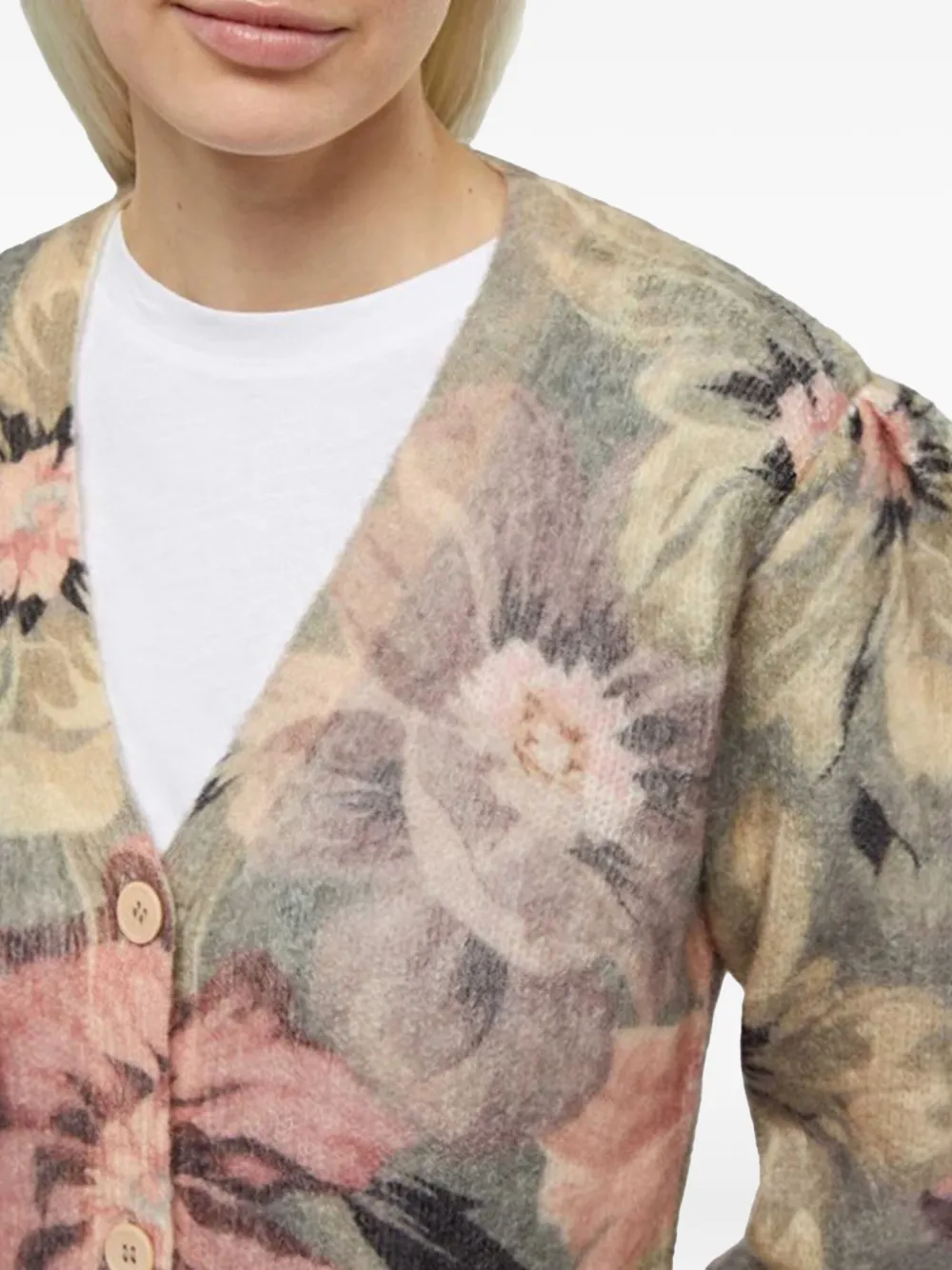 MC2 Saint Barth Lyza floral-pattern button cardigan Groen