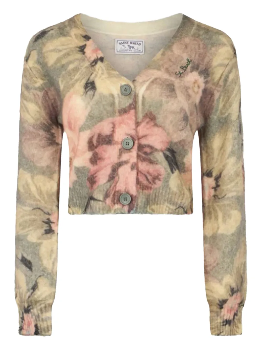 MC2 Saint Barth Lyza floral-pattern button cardigan - グリーン MC2 Saint Barth Lyza floral-pattern button cardigan - グリーン