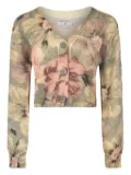 MC2 Saint Barth Lyza floral-pattern button cardigan - Green