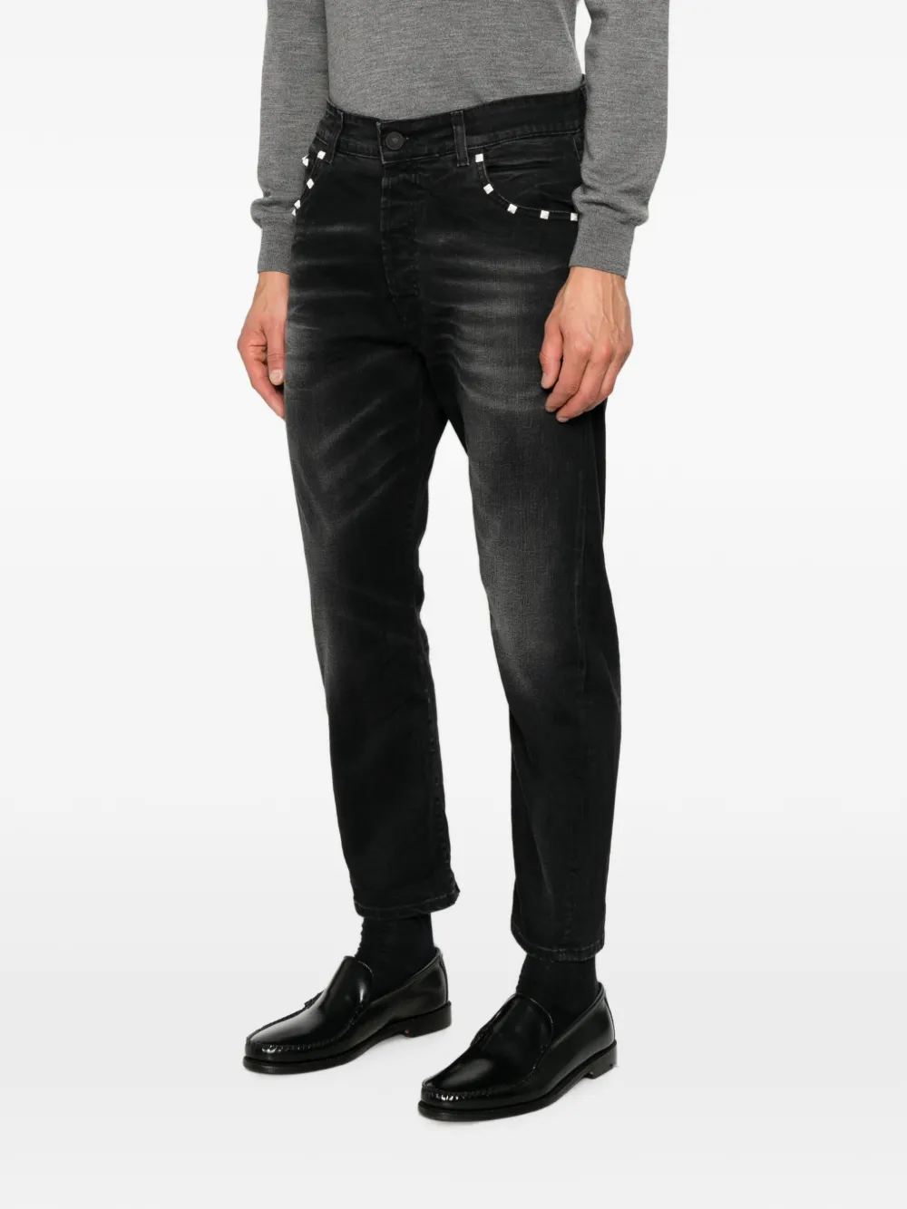  Yes London Vaqueros Con Apliques - Negro 