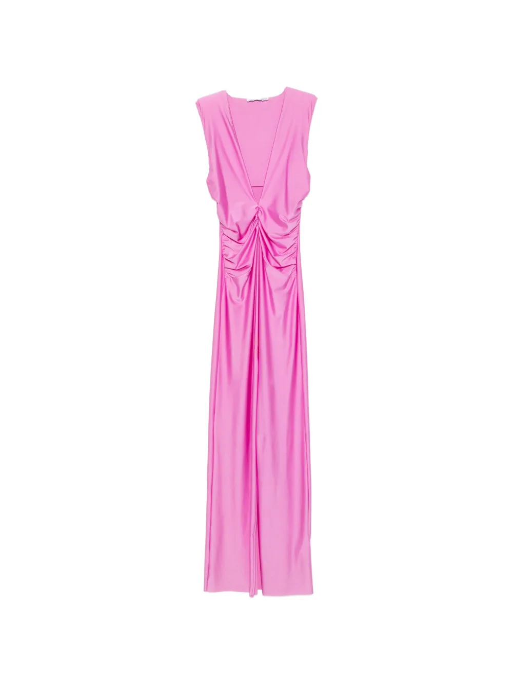 Amen ruched V-neck maxi dress - Pink