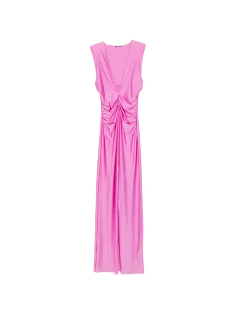 Amen ruched V-neck maxi dress