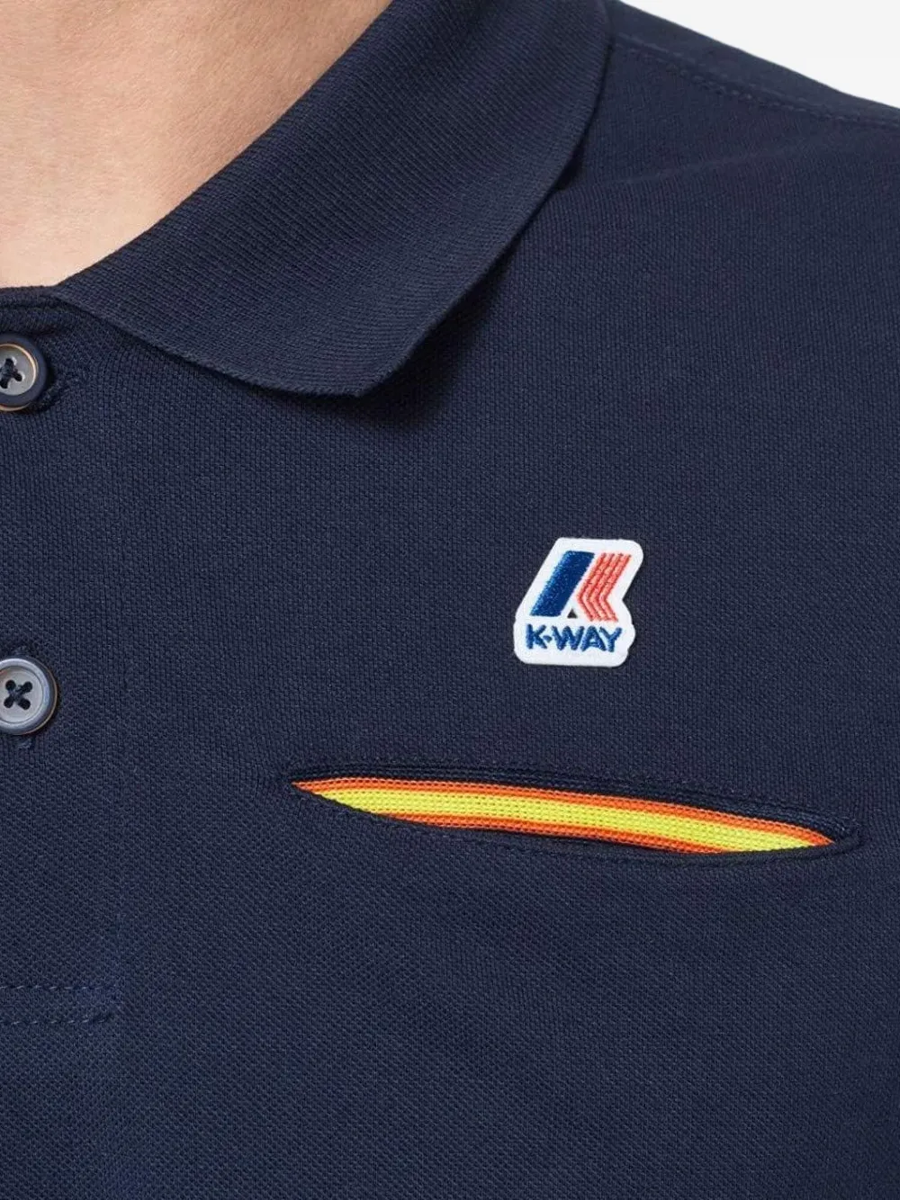 K-Way Briac poloshirt met borstzak en logo Blauw