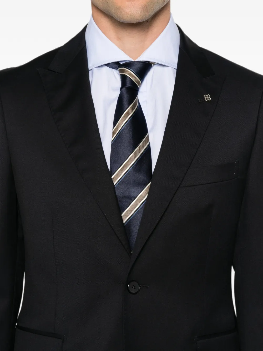 Tagliatore Super 110's wollen pak met enkele rij knopen Blauw