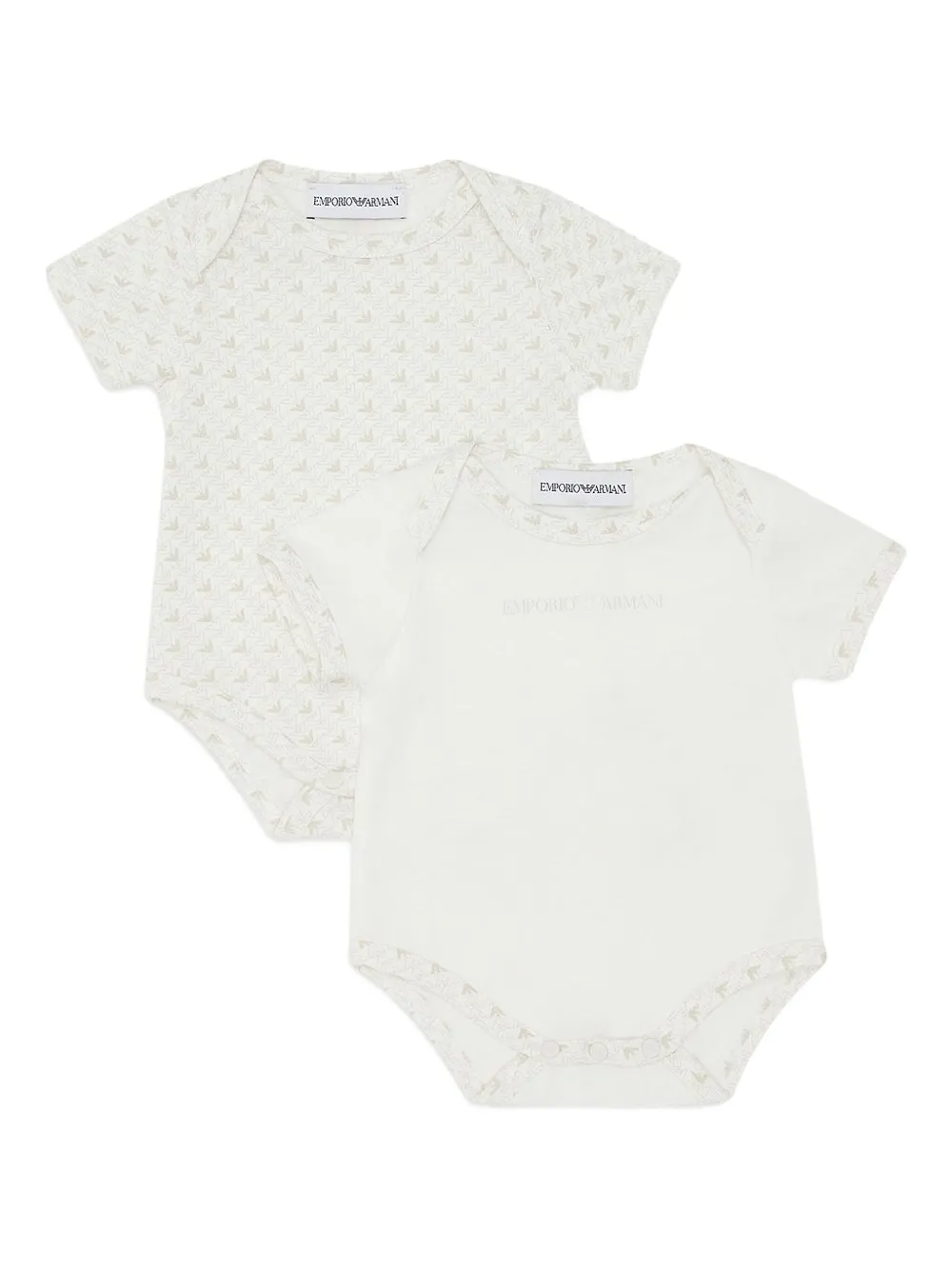 Emporio Ar i Kids eagle-logo bodies (pack of two) Beige