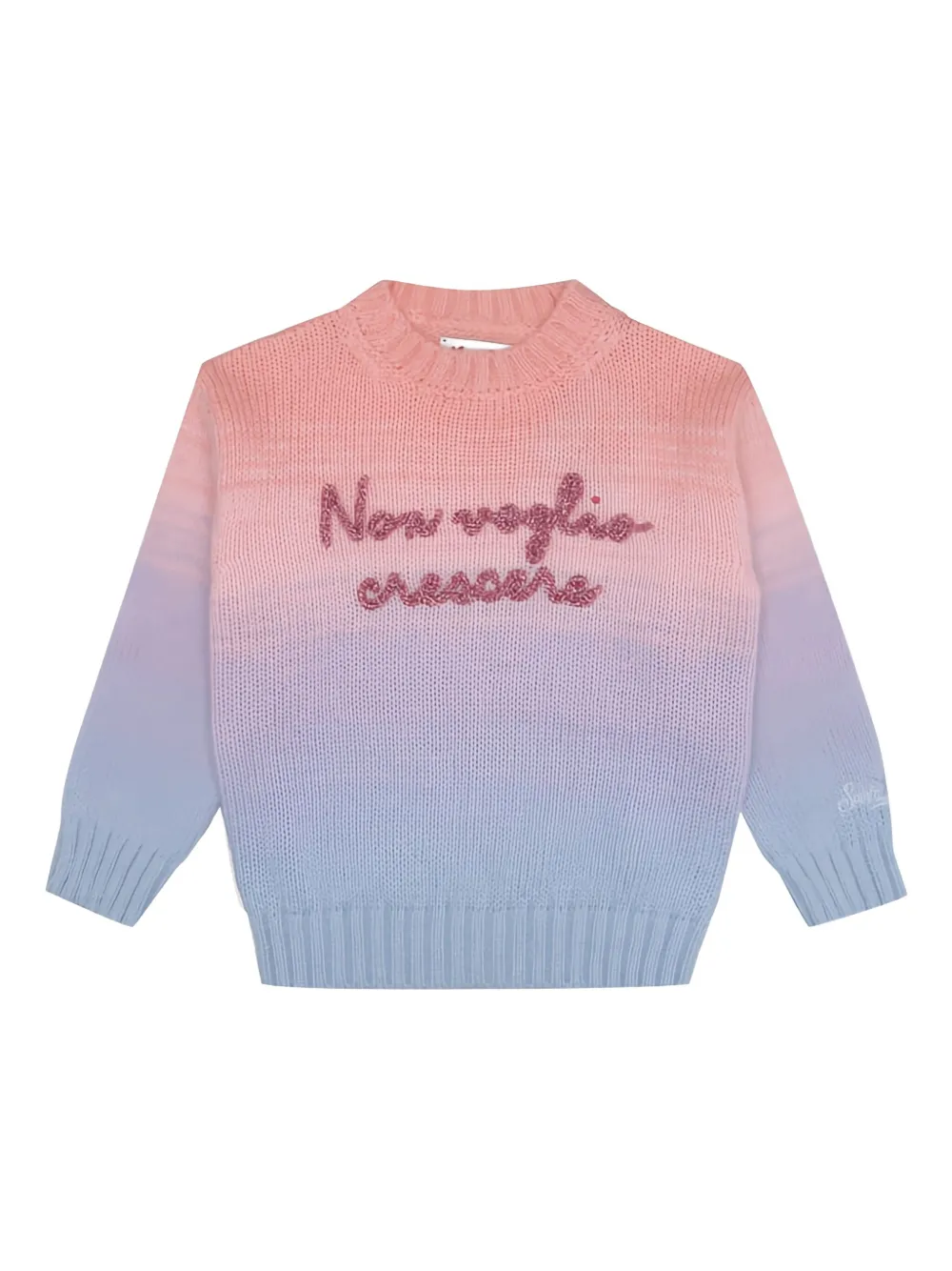 Mc2 Saint Barth Ombré Embroidered Sweater In Blue