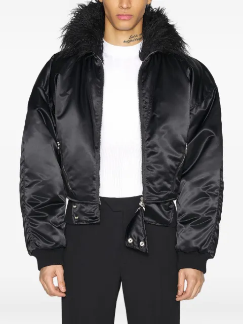 Mugler fur collar bomber jacket