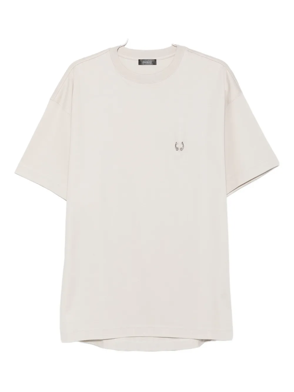 Mugler embroidered cotton T-shirt | Neutrals | Image 1