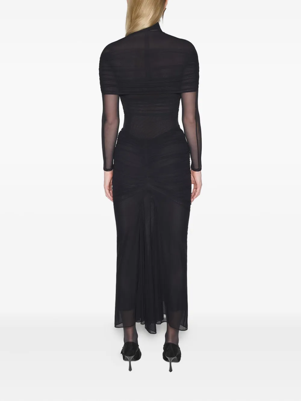Mugler Top met mesh vlakken Zwart
