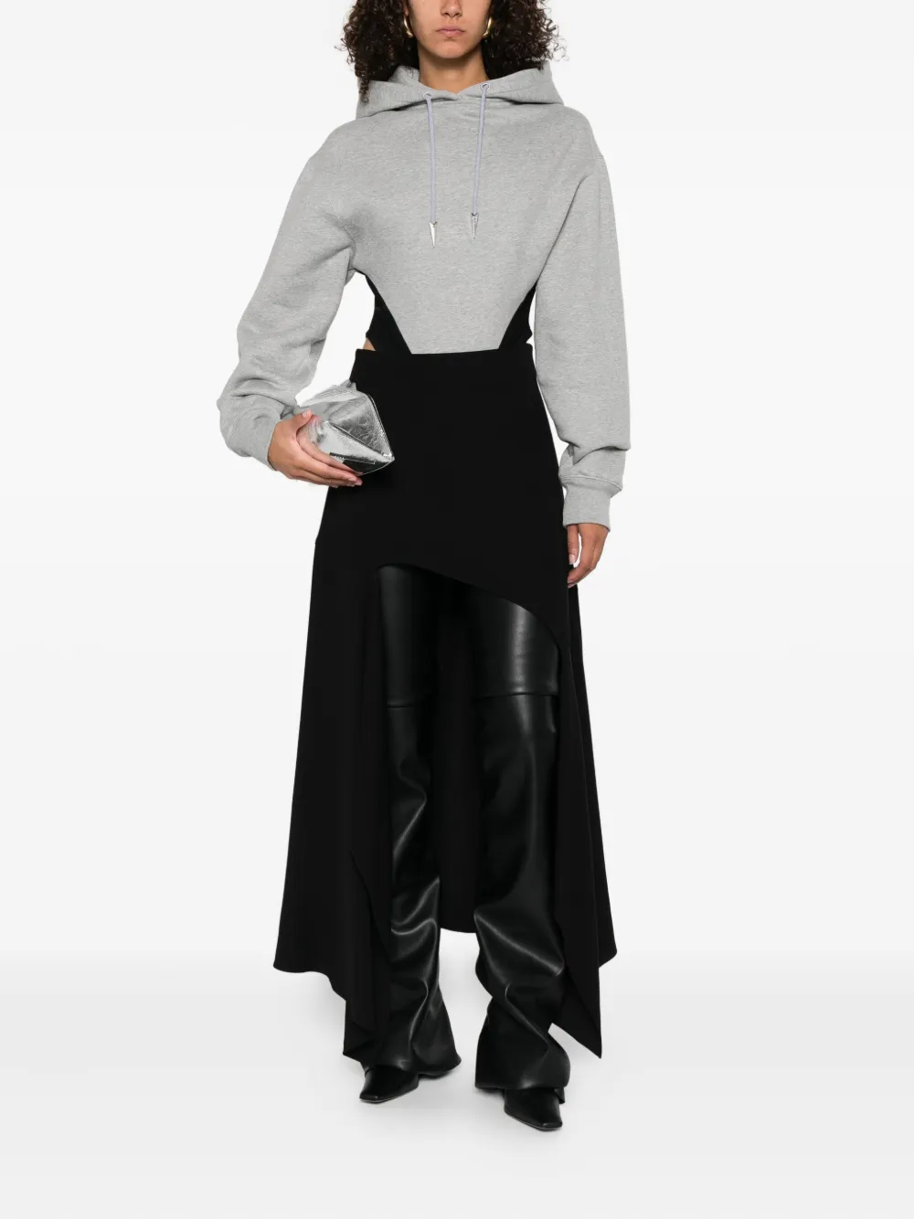 Mugler hooded bodysuit Grijs