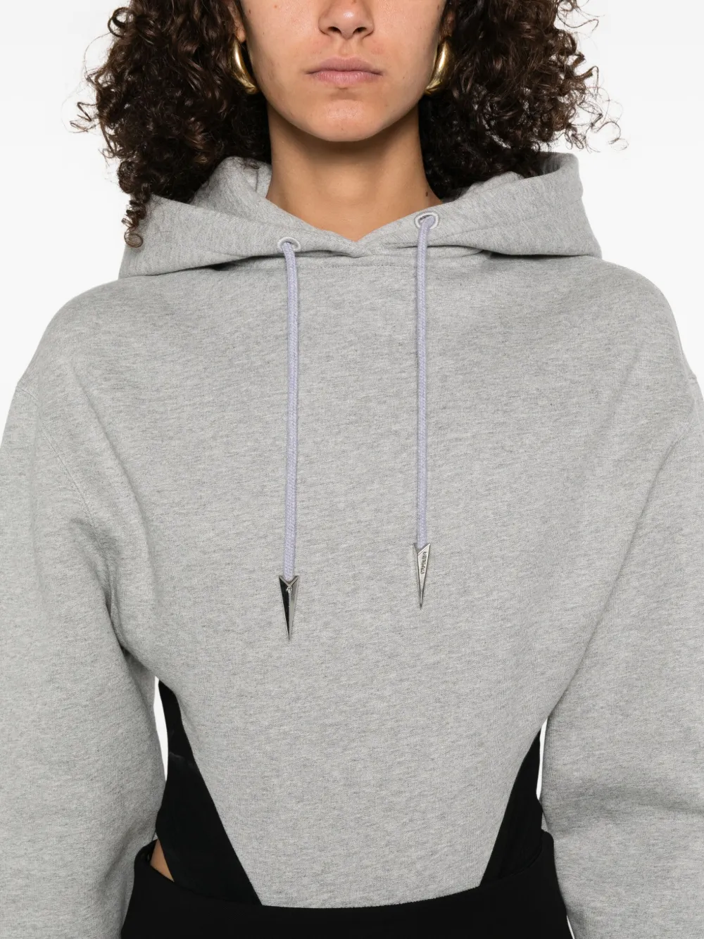 Mugler hooded bodysuit Grijs