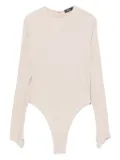 Mugler long-sleeve thumb-holes bodysuit - Neutrals