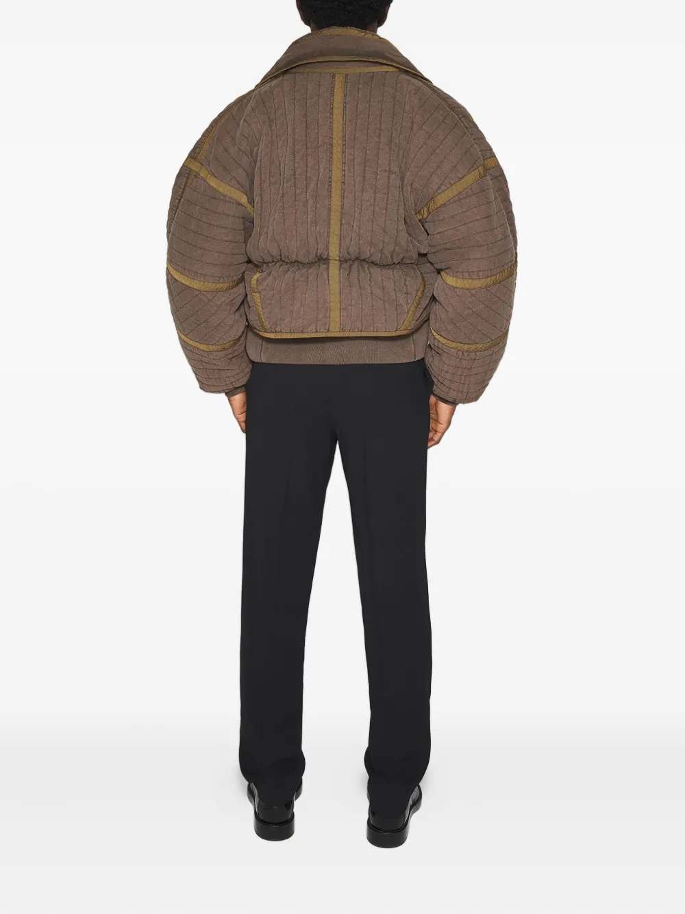  Mugler Quilted Panelled Jacket - Brown 