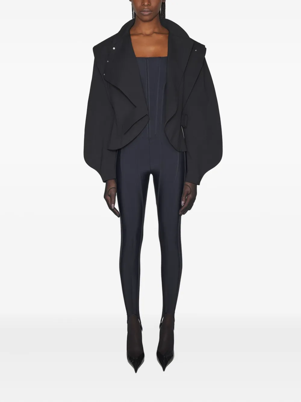 Mugler Jumpsuit met korset-detail - Zwart