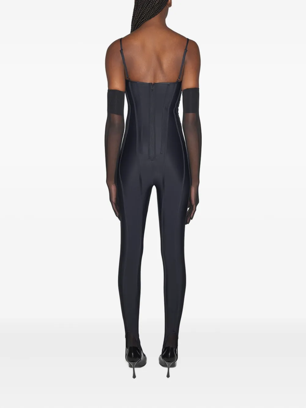 Mugler Jumpsuit met korset-detail Zwart