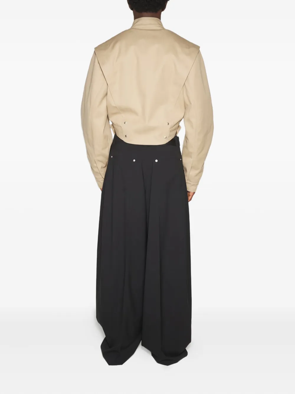 Mugler Asymmetric-panelled Jacket In Neutral