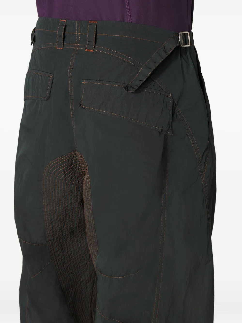 Mugler Broek met vlakken en rits Groen