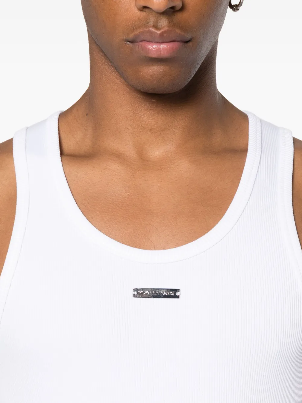 Mugler Tanktop met diepe ronde hals Wit