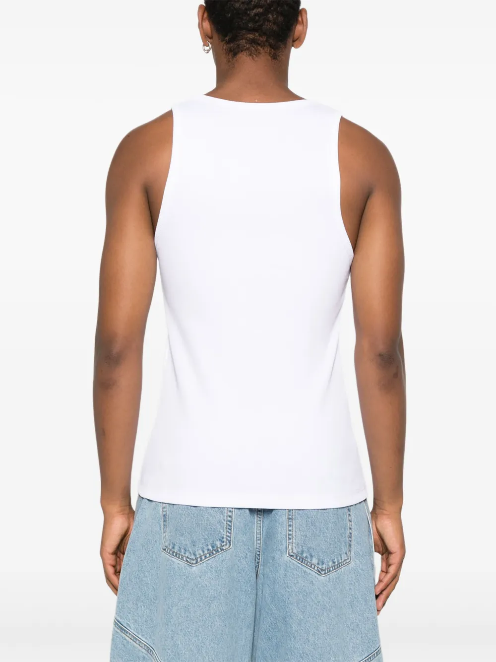 Mugler Tanktop met diepe ronde hals Wit