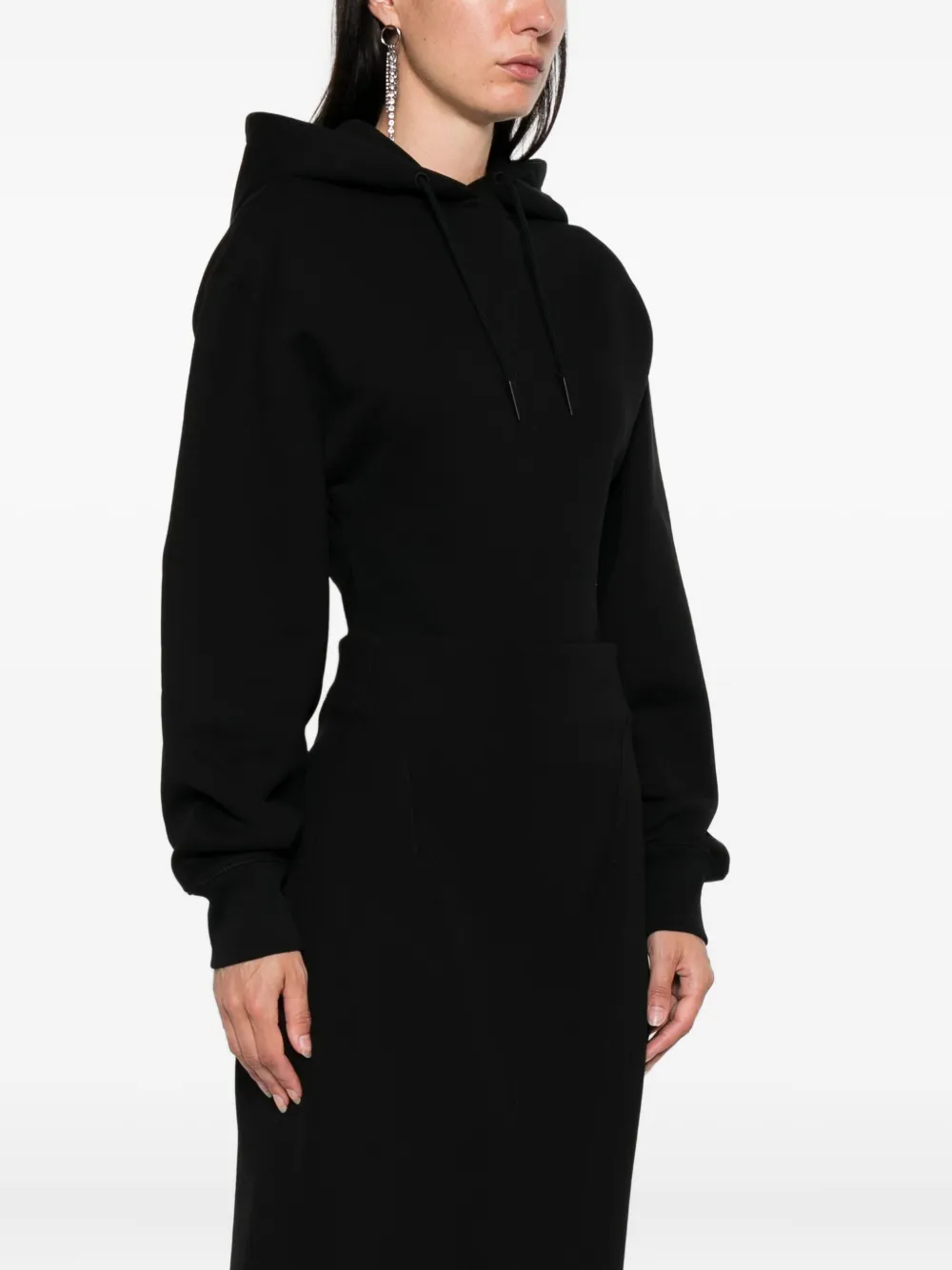 Mugler Katoenen body met capuchon Zwart