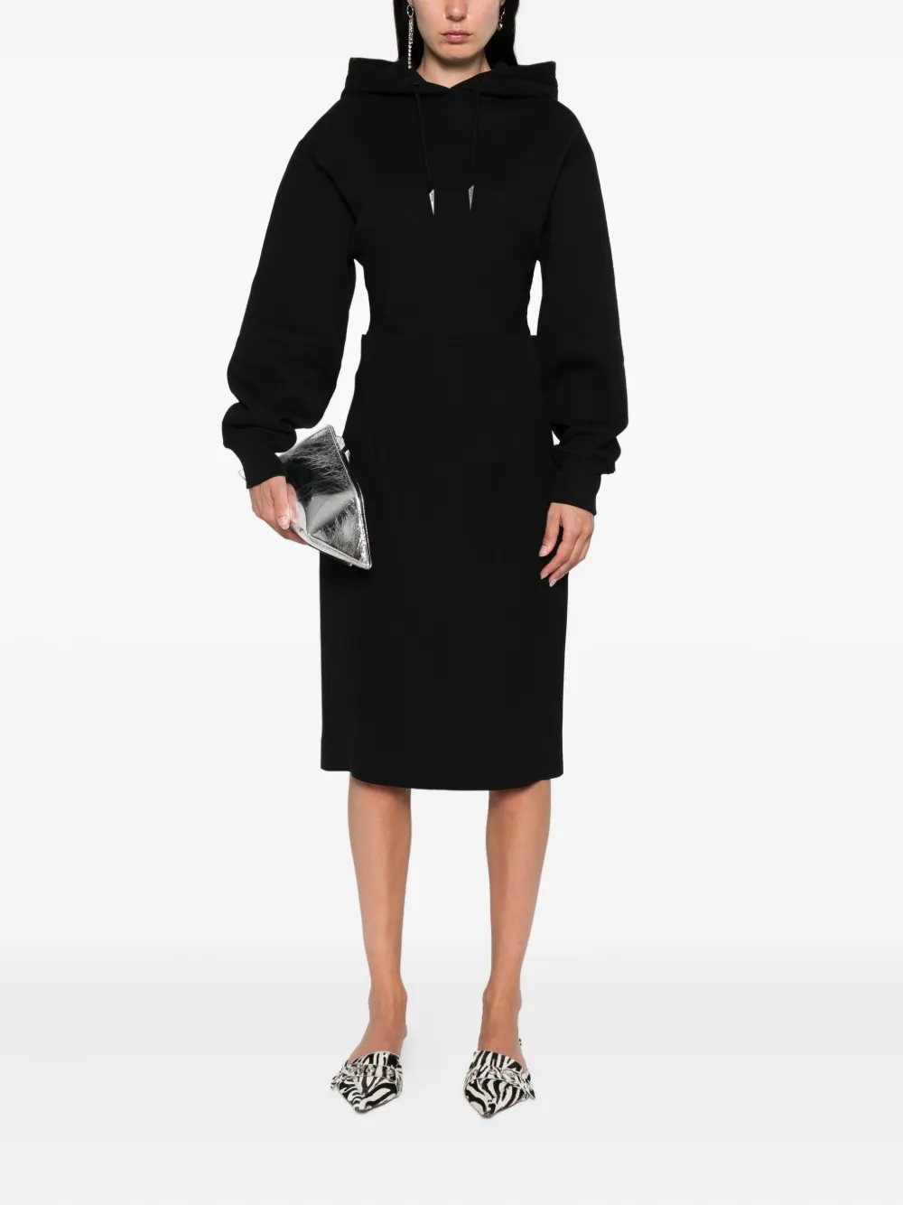 Mugler Katoenen body met capuchon Zwart