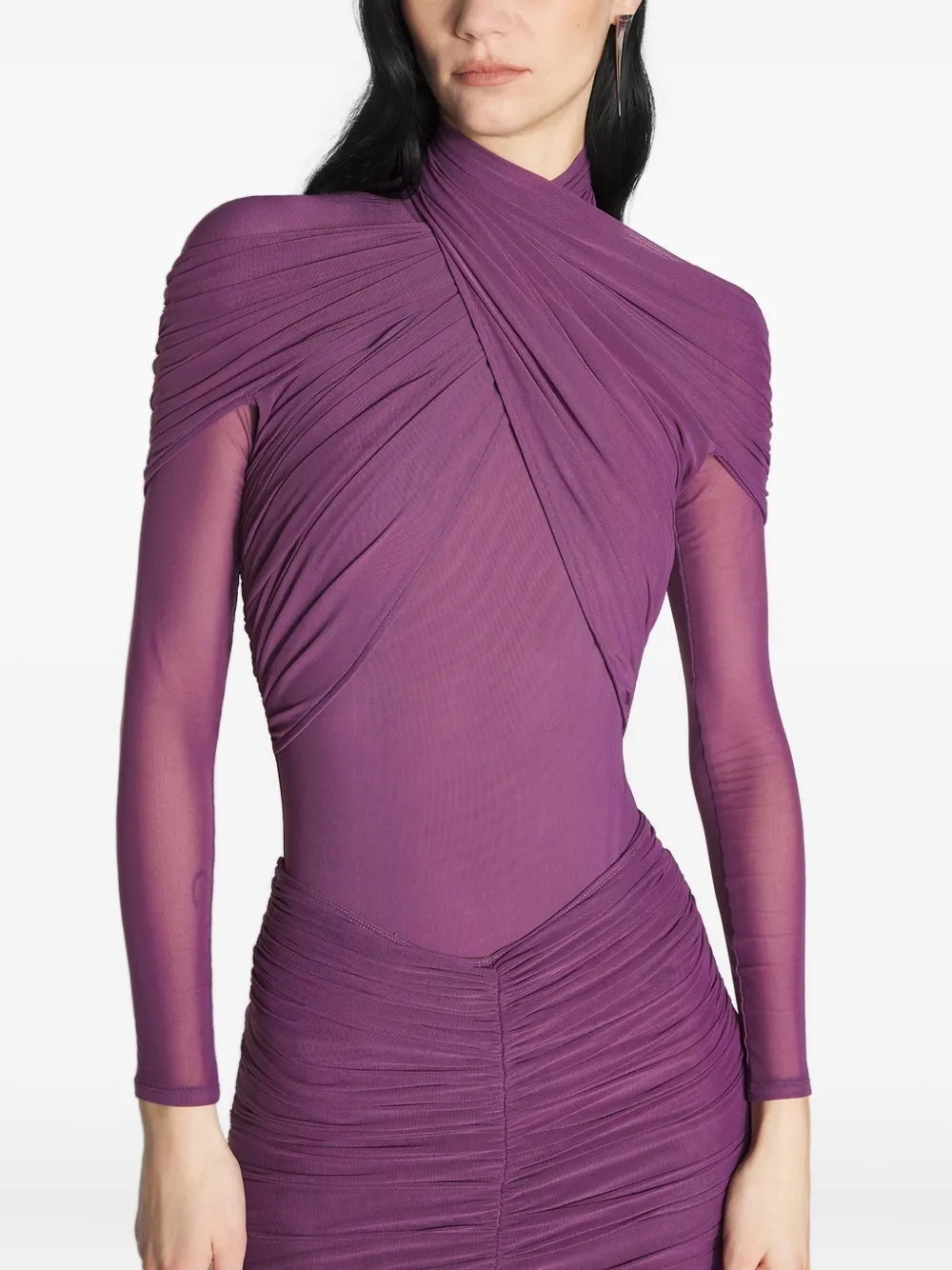 Mugler Gedrapeerde top - Paars