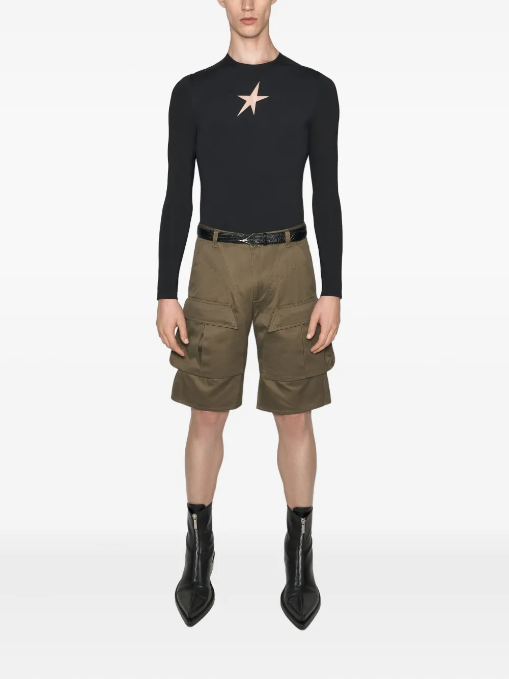 Mugler buckle-straps cargo shorts - 5047