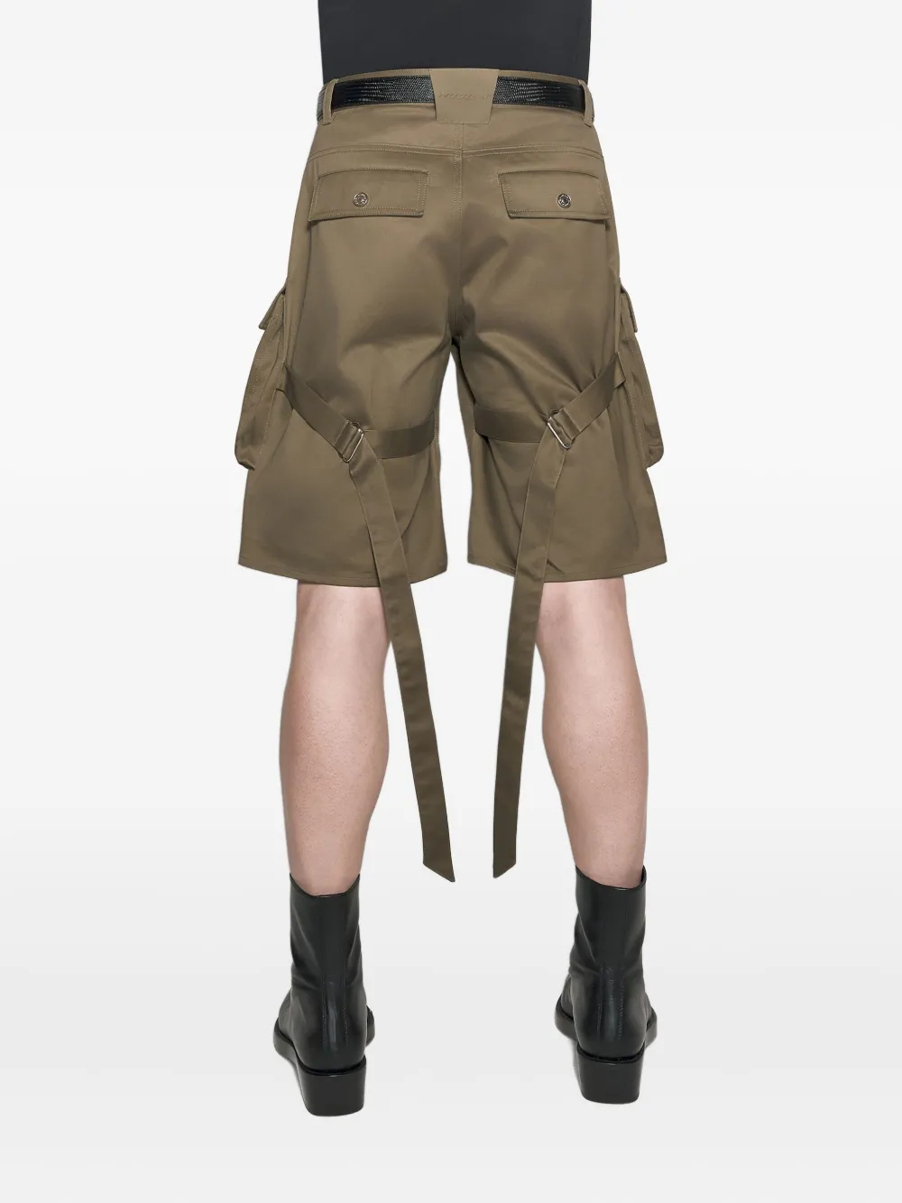 Mugler Buckle-straps Cargo Shorts In Green