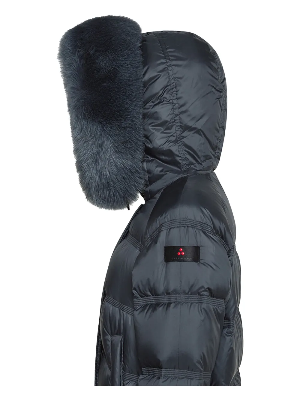 Peuterey fur-trimmed quilted coat Blauw