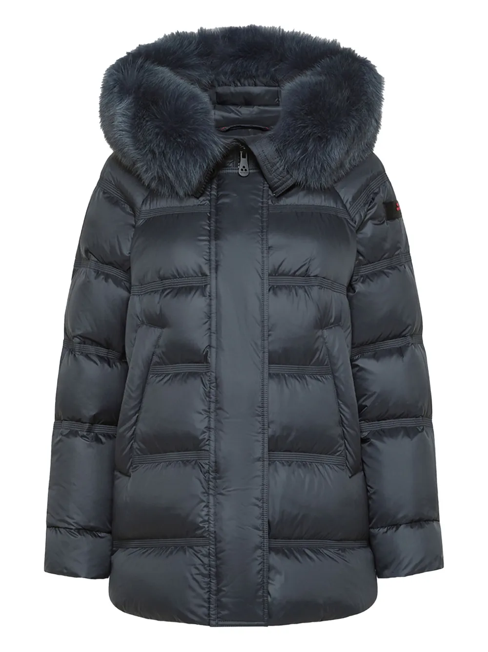 Peuterey fur-trimmed quilted coat Blauw